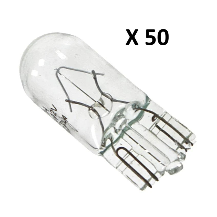 Pack of 50 x 501 Capless Bulbs 5w 12v