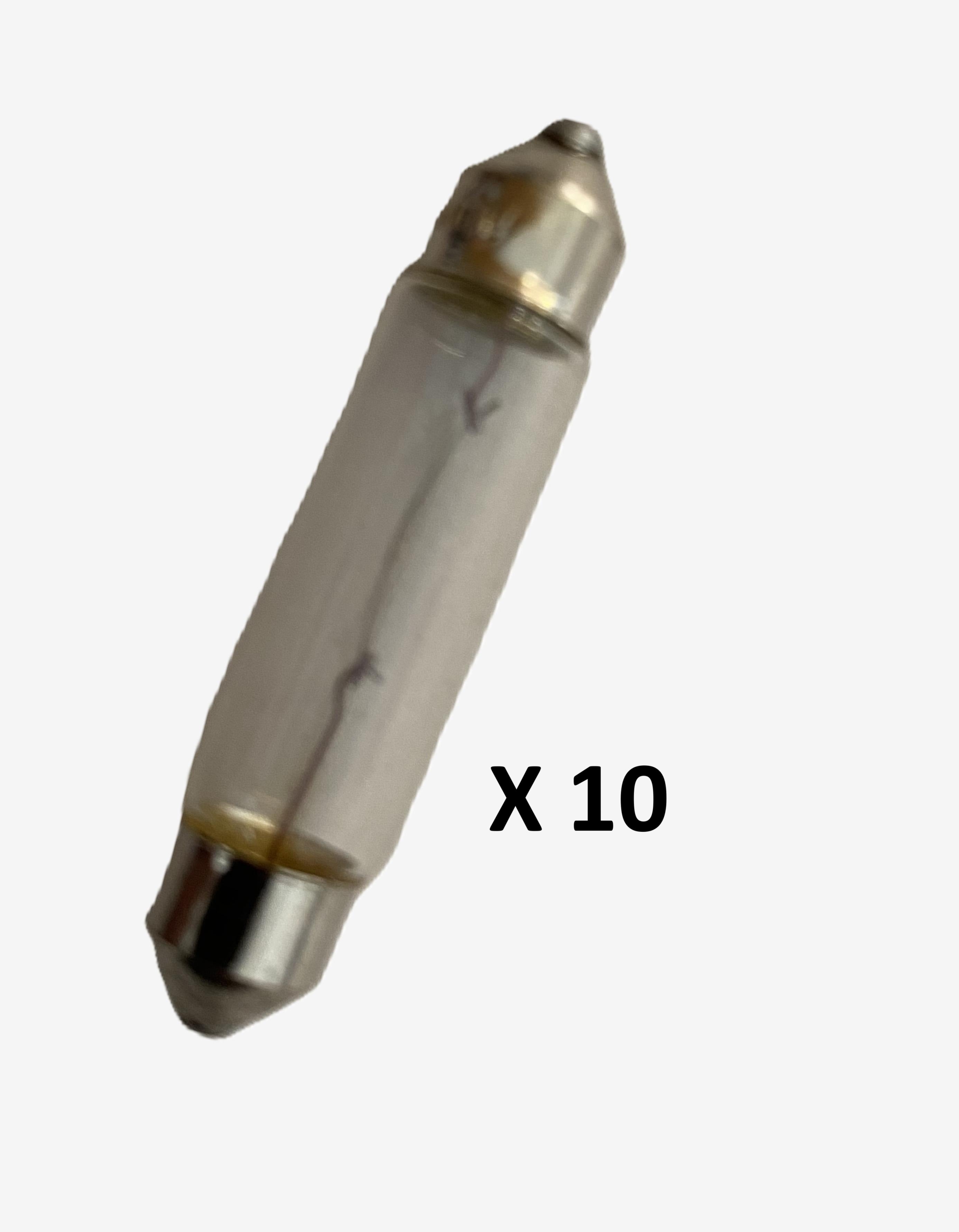 Pack of 10 x 264 Festoon Bulbs x 44mm 12v 10w