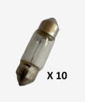 Pack of 10 x 269 Festoon Bulbs x 30mm 12v 10w